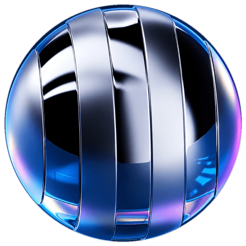 3D Segmented Chrome Sphere